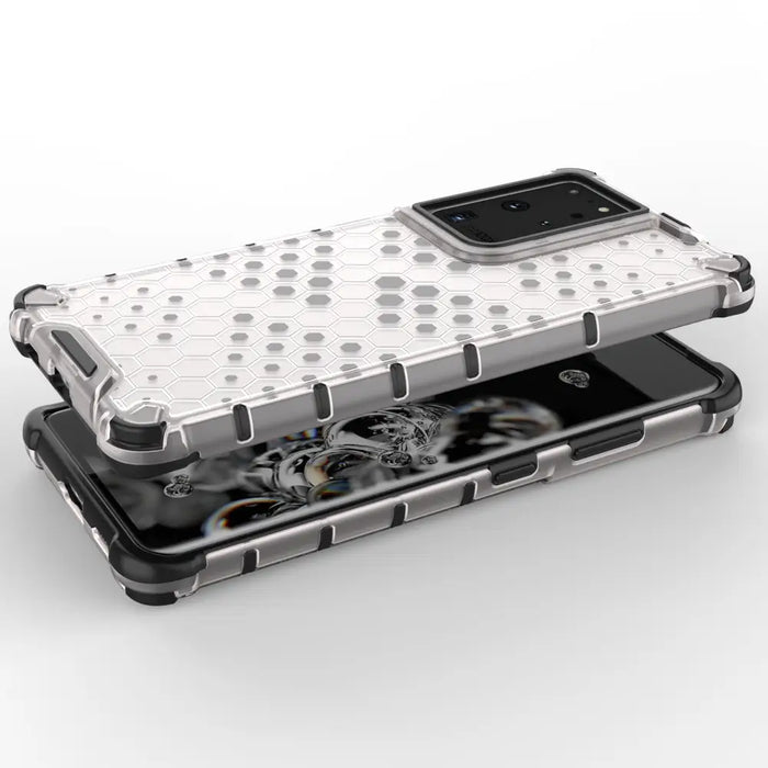 Honeycomb case armored cover with a gel frame for Samsung Galaxy S22 Ultra transparent - Cell phone cases