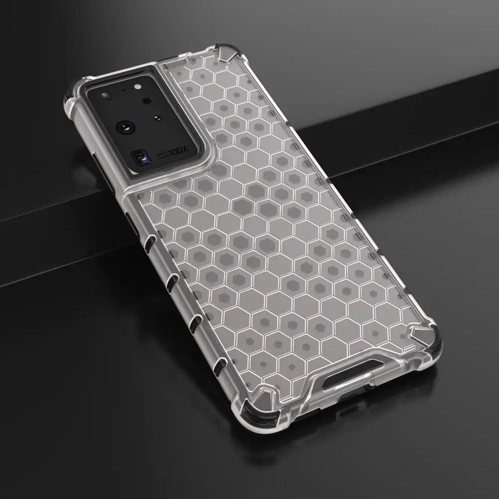 Honeycomb case armored cover with a gel frame for Samsung Galaxy S22 Ultra transparent - Cell phone cases