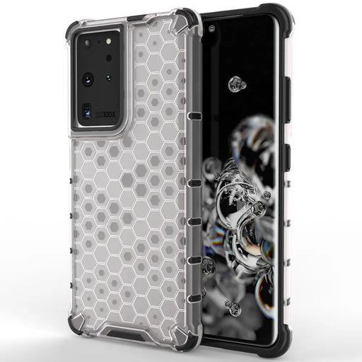 Honeycomb case armored cover with a gel frame for Samsung Galaxy S22 Ultra transparent - Cell phone cases