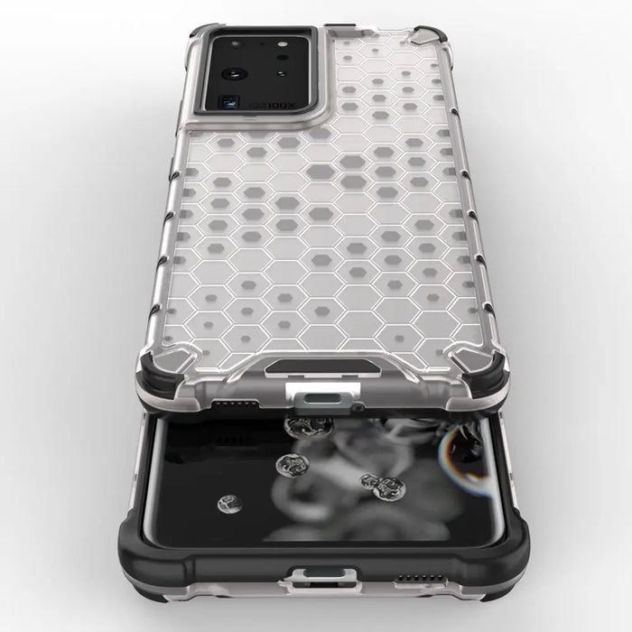 Honeycomb case armored cover with a gel frame for Samsung Galaxy S22 Ultra transparent - Cell phone cases