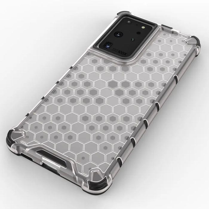 Honeycomb case armored cover with a gel frame for Samsung Galaxy S22 Ultra transparent - Cell phone cases