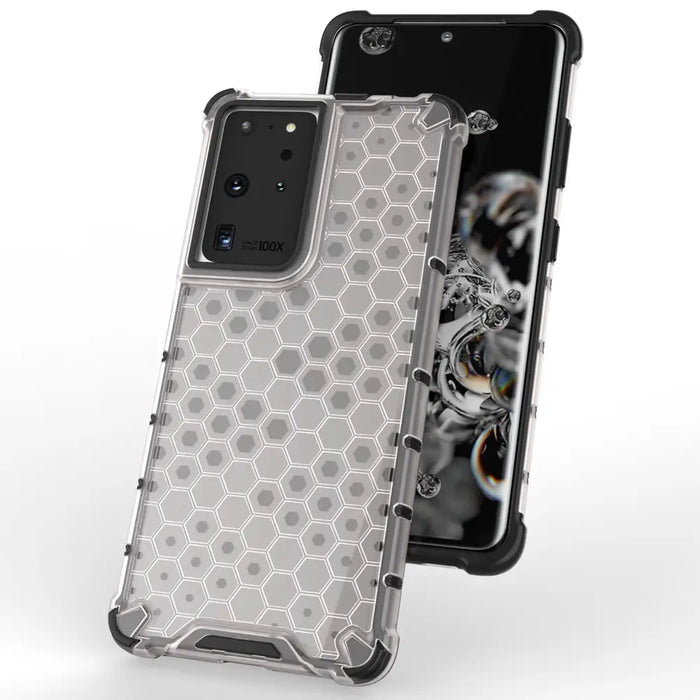 Honeycomb case armored cover with a gel frame for Samsung Galaxy S22 Ultra transparent - Cell phone cases