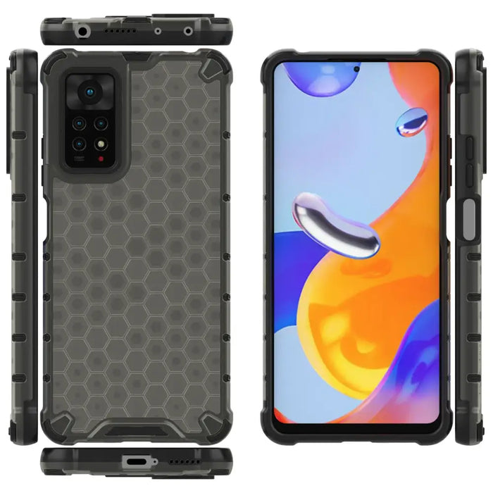 Honeycomb case armored cover with a gel frame for Xiaomi Redmi Note 11 Pro + 11 Pro black - Cell phone cases