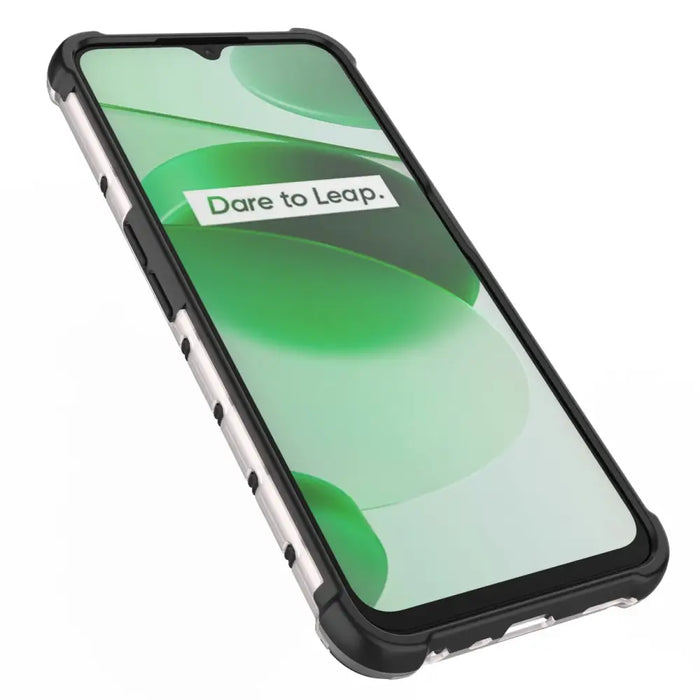 Honeycomb case armored cover with a gel frame Realme C35 transparent - Cell phone cases and covers<<<HurtelXML