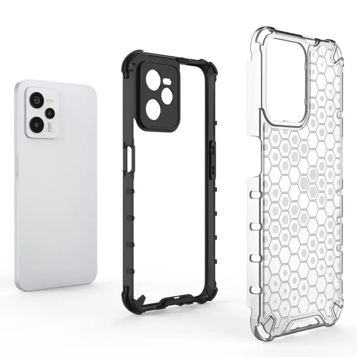Honeycomb case armored cover with a gel frame Realme C35 transparent - Cell phone cases and covers<<<HurtelXML