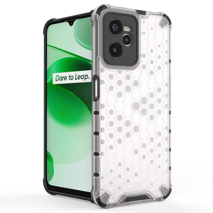 Honeycomb case armored cover with a gel frame Realme C35 transparent - Cell phone cases and covers<<<HurtelXML