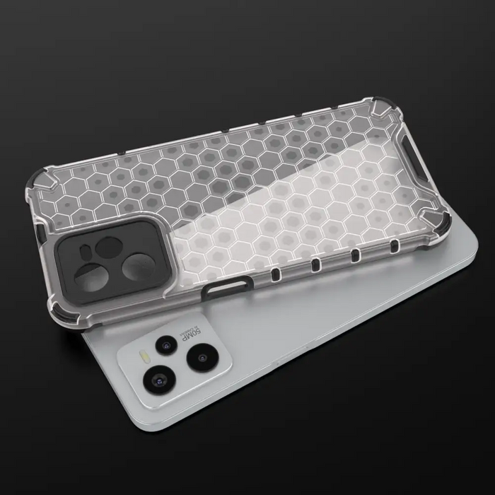 Honeycomb case armored cover with a gel frame Realme C35 transparent - Cell phone cases and covers<<<HurtelXML