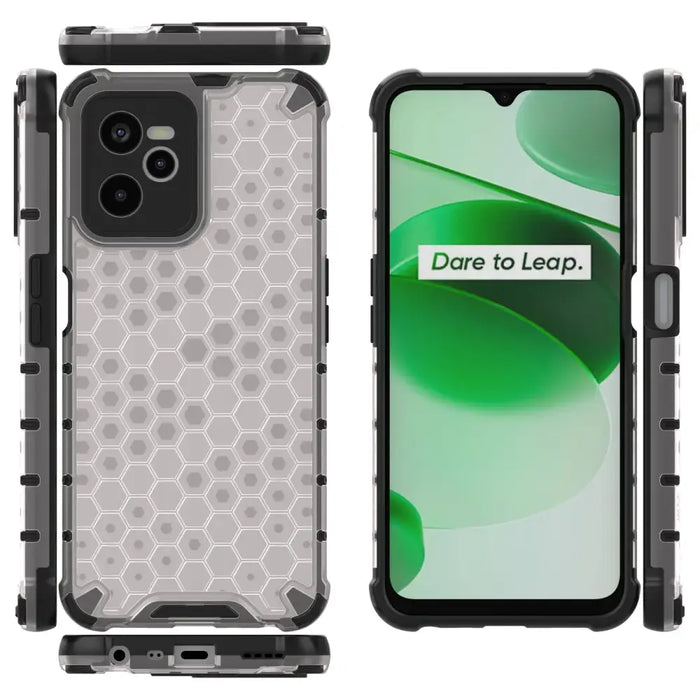 Honeycomb case armored cover with a gel frame Realme C35 transparent - Cell phone cases and covers<<<HurtelXML
