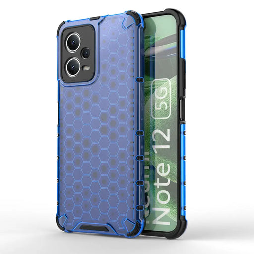 Honeycomb case for Xiaomi Redmi Note 12 5G / Poco X5 5G armored hybrid case blue - Cell phone cases