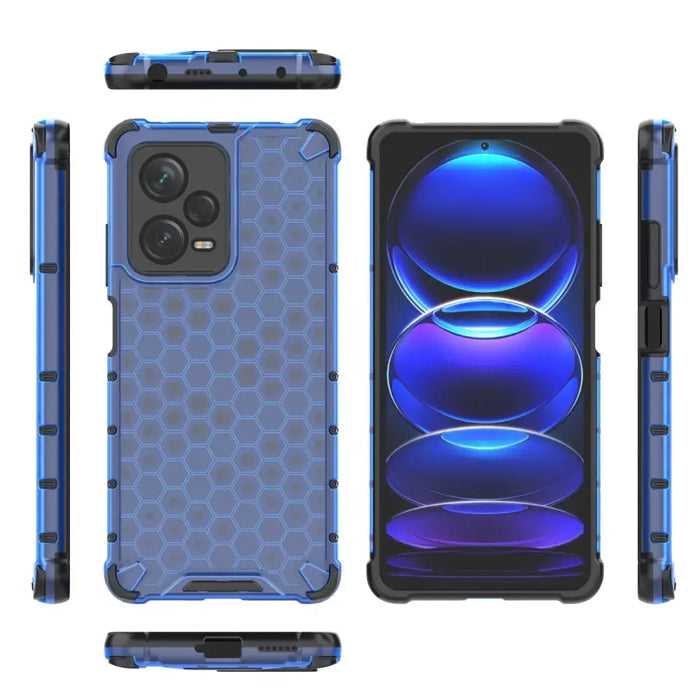Honeycomb case for Xiaomi Redmi Note 12 Pro+ armored hybrid cover blue - Cell phone cases and covers<<<HurtelXML