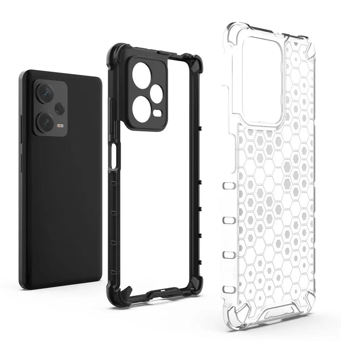 Honeycomb case for Xiaomi Redmi Note 12 Pro+ armored hybrid cover black - Cell phone cases and covers<<<HurtelXML