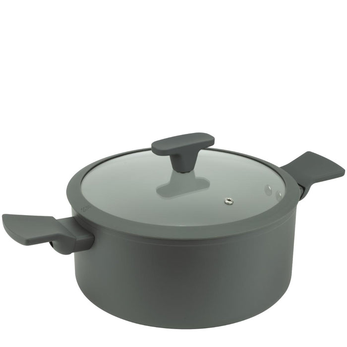 POT WITH LID 26X12CM CERAMIC GRAY