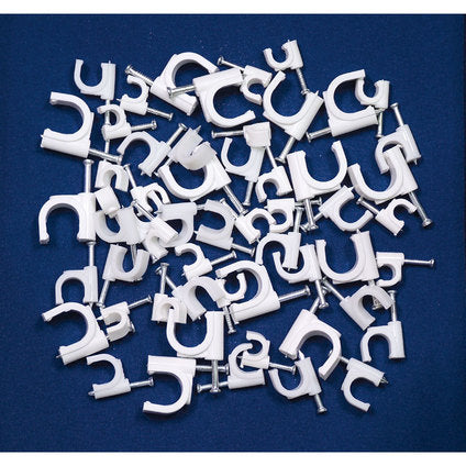 CABLE CLAMPS 9MM - 100 PCS HOROZ WITH NAILS