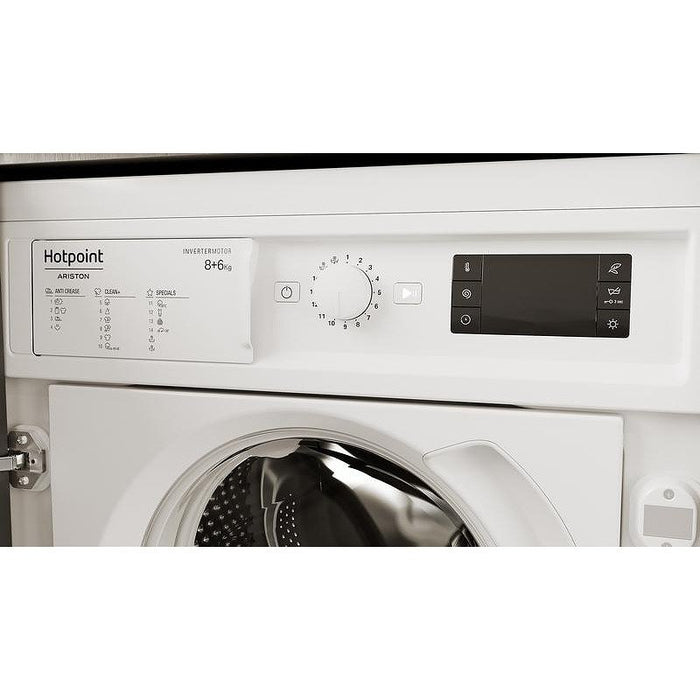 Built-in washer dryer Hotpoint-Ariston BI WDHG 861485 EU , 1400 rpm, 6 kg, 8.00 kg, B , D , White