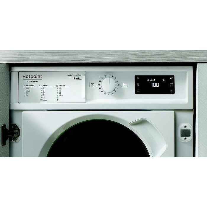 Built-in washer dryer Hotpoint-Ariston BI WDHG 861485 EU , 1400 rpm, 6 kg, 8.00 kg, B , D , White
