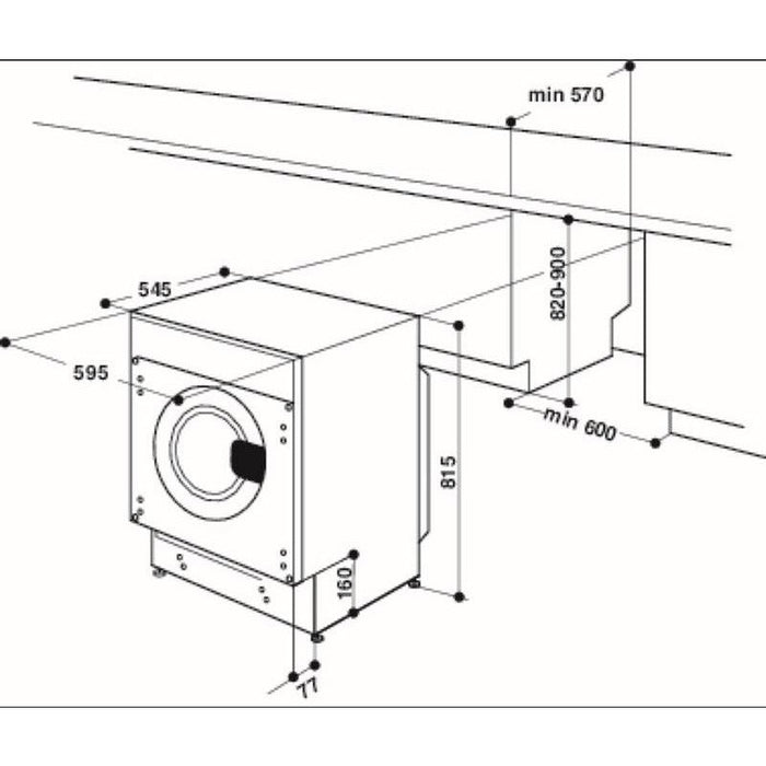 Built-in washer dryer Hotpoint-Ariston BI WDHG 861485 EU , 1400 rpm, 6 kg, 8.00 kg, B , D , White