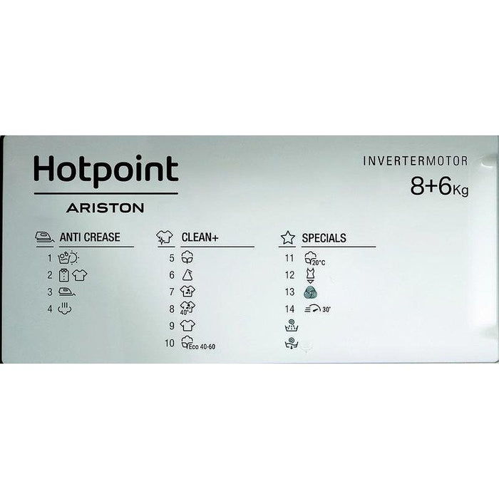 Built-in washer dryer Hotpoint-Ariston BI WDHG 861485 EU , 1400 rpm, 6 kg, 8.00 kg, B , D , White
