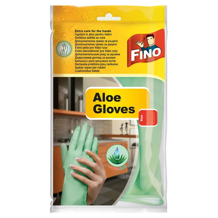 HOUSEHOLD GLOVES ALOE VERA SIZE M FINO - Продукти за почистване<<<Домашни потреби<<<Кухня<<<Praktiker