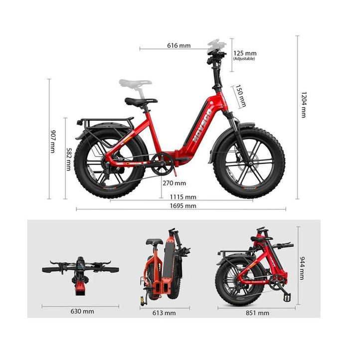 Electric bicycle Hovsco HovBeta RED Color, 20.00 inch