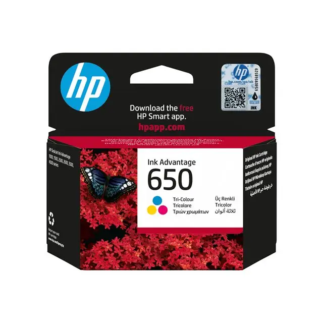 HP 650 original Ink cartridge CZ102AE BHK tri-colour standard capacity 200 pages 1-pack - Касети за струйни