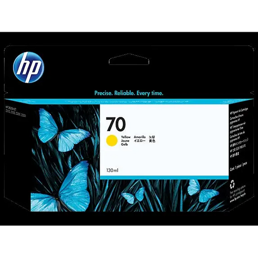 HP 70 130-ml Yellow Ink Cartridge - DesignJet Consumables<<<HP консумативи<<<HP<<<PolyComp&&&LFP мастила и LFP