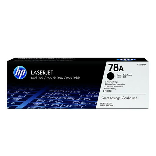 HP 78A original LaserJet Toner cartridge CE278AD black standard capacity 2.100 pages 2-pack - Тонери<<<Консумативи
