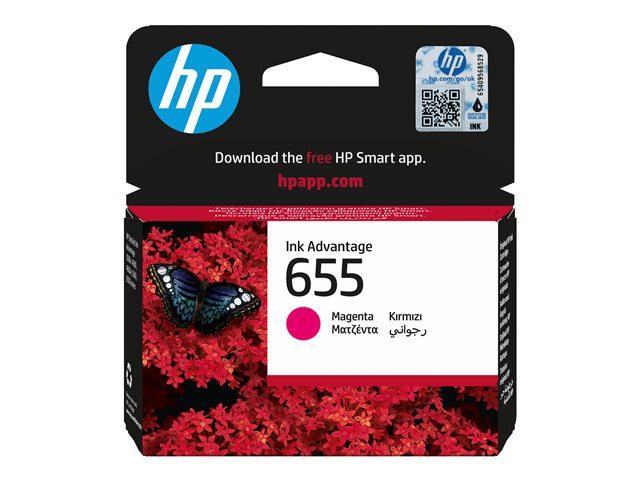 HP 655 original Ink cartridge CZ111AE BHK magenta standard capacity 600 pages 1-pack