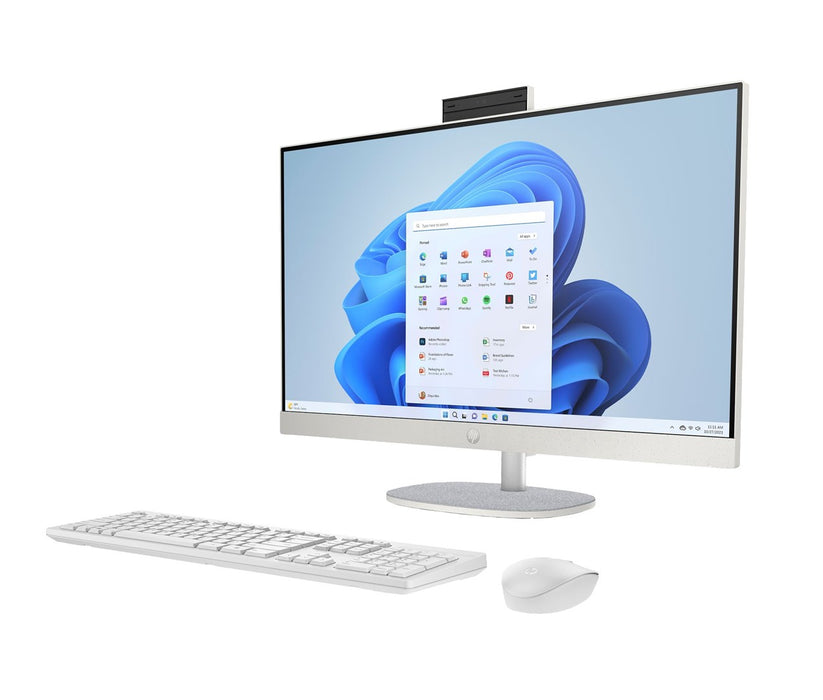 HP 27-cr0232nw AMD Ryzen™ 5 7520U 68.6 cm (27") 1920 x 1080 px All-in-One PC 16 GB LPDDR5-SDRAM 512 GB SSD Windows 11 Home Wi-Fi 6 (802.11ax) White