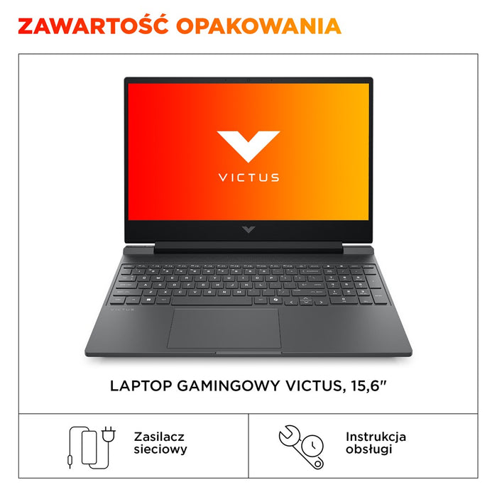 HP Victus Gaming 15-fb3231nw AMD Ryzen™ 7 7445H Laptop 39.6 cm (15.6") Full HD Display 16 GB DDR5 SDRAM 512 GB SSD NVIDIA GeForce RTX 4050 Wi-Fi 6E (802.11ax) Windows 11 Home Black