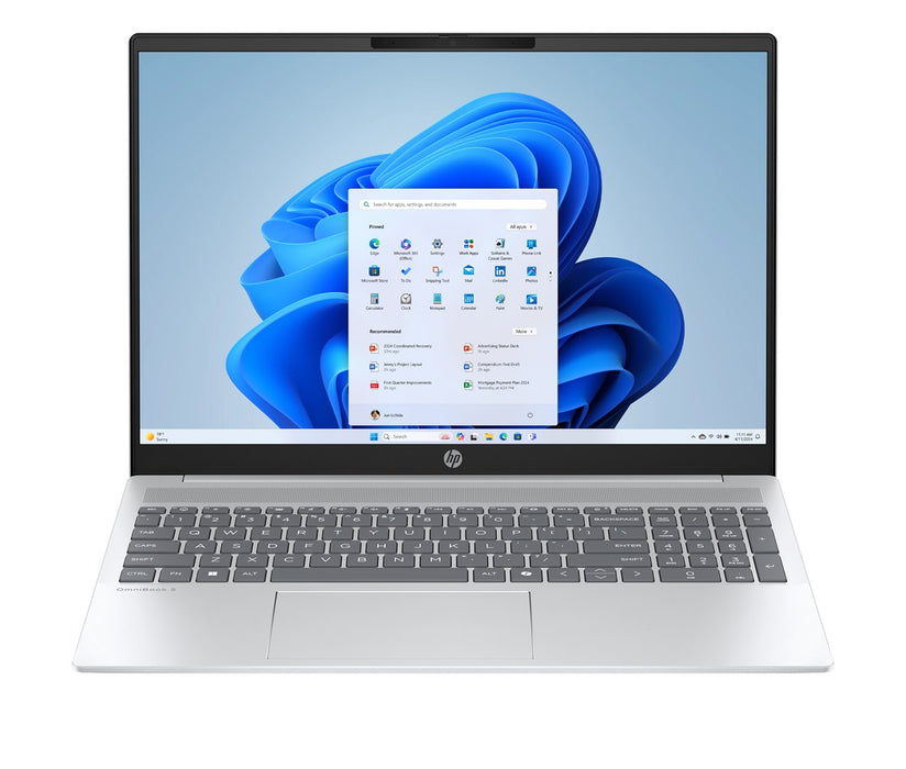 HP OmniBook 5 AI 16-af1220nw Intel Core Ultra 5 225U Laptop 40.6 cm (16") 2K 16 GB LPDDR5x-SDRAM 512 GB SSD Wi-Fi 6E (802.11ax) Windows 11 Home AI PC Silver