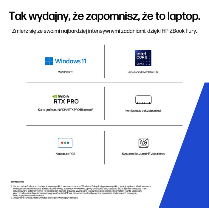 HP ZBook Fury G1i Intel Core Ultra 7 265HX Mobile workstation 45.7 cm (18") WQXGA 32 GB DDR5-SDRAM 1 TB SSD NVIDIA RTX PRO 3000 Blackwell Wi-Fi 7 (802.11be) Windows 11 Pro AI Workstation, AI PC Silver