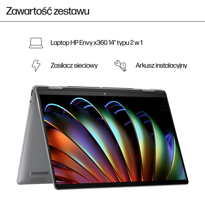 HP ENVY x360 14-fa0016nw AMD Ryzen™ 7 8840HS 2-in-1 Laptop 35.6 cm (14") 2K Touchscreen 16 GB LPDDR5 SDRAM 512 GB SSD Wi-Fi 7 (802.11be) Windows 11 Home AI PC Silver