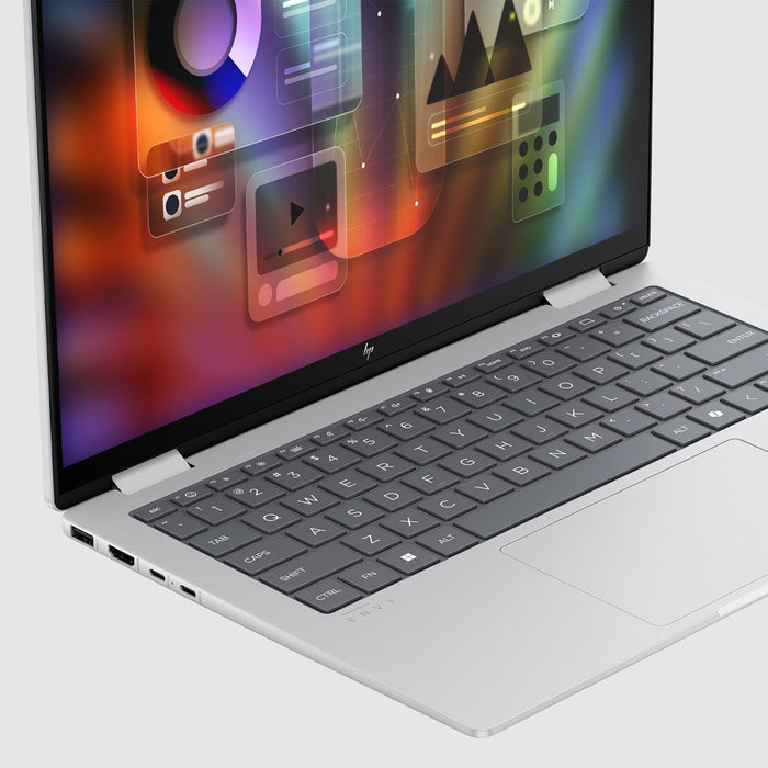 HP ENVY x360 14-fa0016nw AMD Ryzen™ 7 8840HS 2-in-1 Laptop 35.6 cm (14") 2K Touchscreen 16 GB LPDDR5 SDRAM 512 GB SSD Wi-Fi 7 (802.11be) Windows 11 Home AI PC Silver