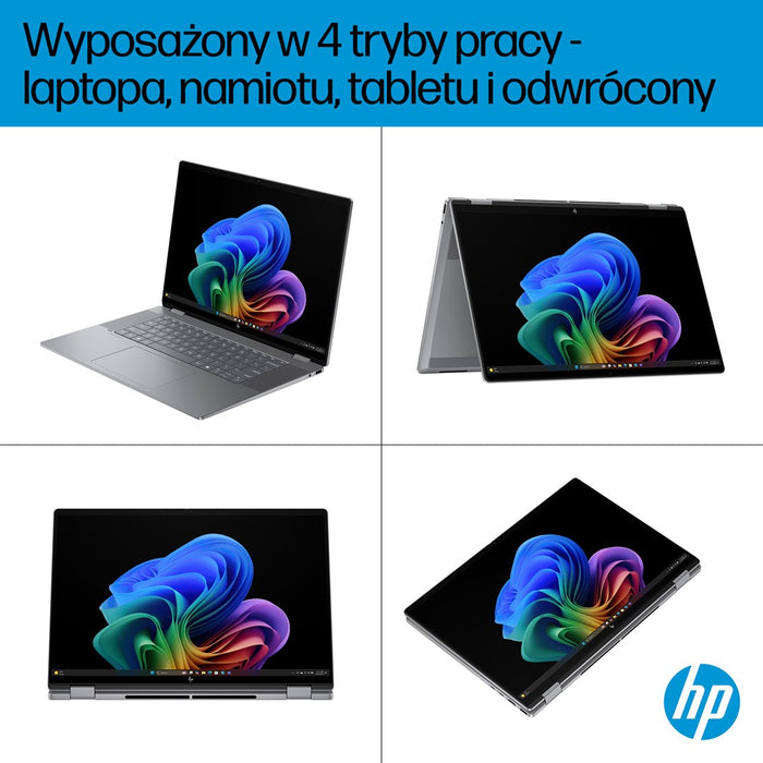 HP OmniBook X Flip Next Gen AI 16-ar0016nw Copilot+ PC AMD Ryzen AI 5 340 2-in-1 40.6 cm (16") touchscreen 2K 16 GB LPDDR5x-SDRAM 1 TB SSD Wi-Fi 7 (802.11be) Windows 11 Home Silver