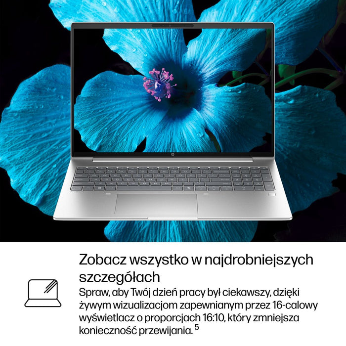HP ProBook 4 G1i AI Intel Core Ultra 7 255U Laptop 40.6 cm (16") WUXGA 16 GB DDR5-SDRAM 512 GB SSD Wi-Fi 6E (802.11ax) Windows 11 Pro AI PC Silver