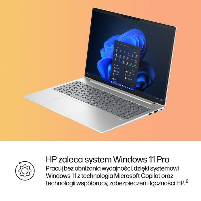 HP ProBook 4 G1i AI, Intel Core Ultra 7 255U laptop, 16" WUXGA, 16 GB DDR5-SDRAM, 512 GB SSD, Wi-Fi 6E (802.11ax), Windows 11 Pro, AI PC, silver