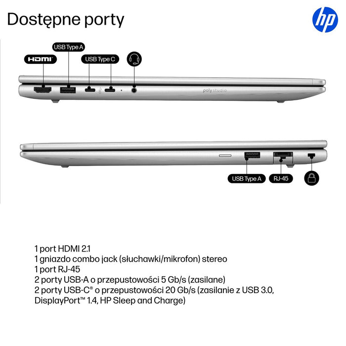 HP ProBook 4 G1i AI, Intel Core Ultra 7 255U laptop, 16" WUXGA, 16 GB DDR5-SDRAM, 512 GB SSD, Wi-Fi 6E (802.11ax), Windows 11 Pro, AI PC, silver