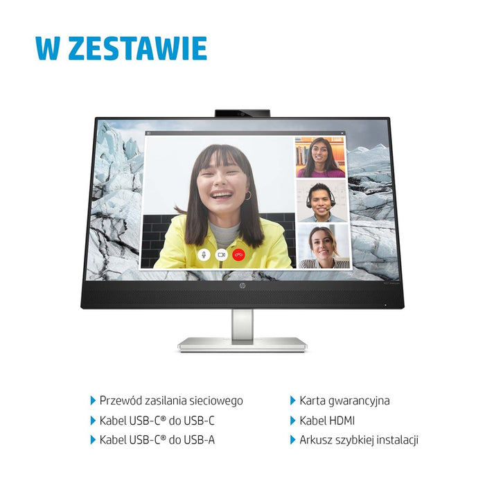 HP E-Series E27m G4 QHD USB-C Conferencing Monitor