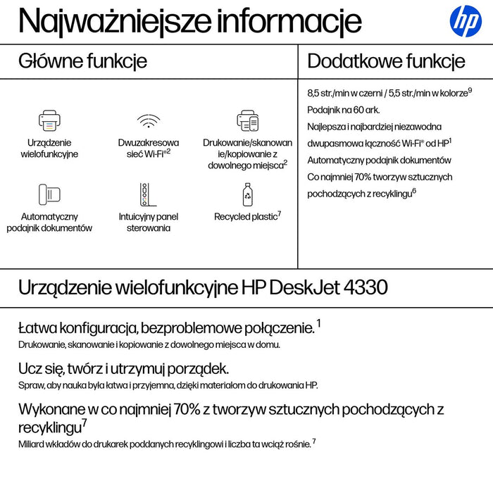 HP DeskJet 4330 All-in-One Color Printer 8.5/5.5 ppm