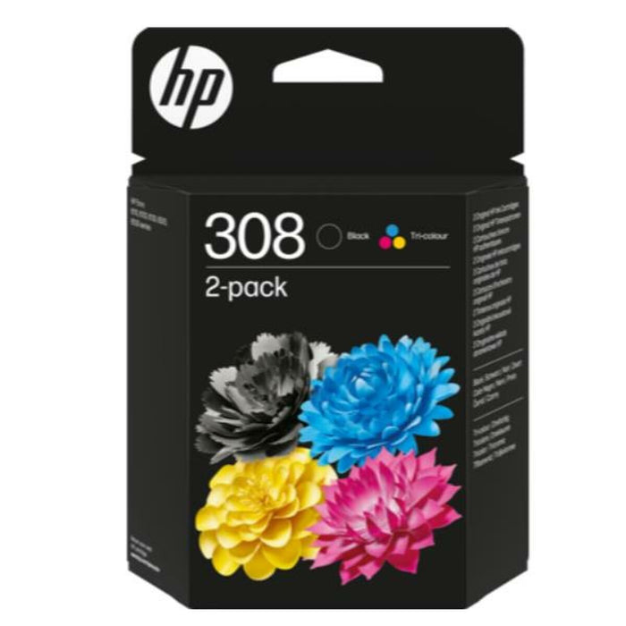 HP 308 Black/Tri-Color Original Ink Cartridge Combo 2-Pack