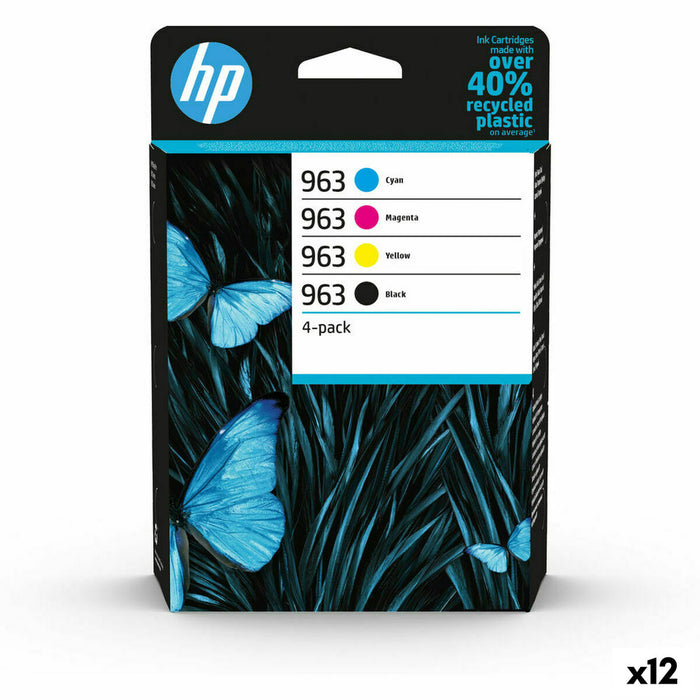 Original Ink Cartridge HP OFFICEJET PRO 9000 SERIES - Nº 963 Yellow Multicolour (12 Units)
