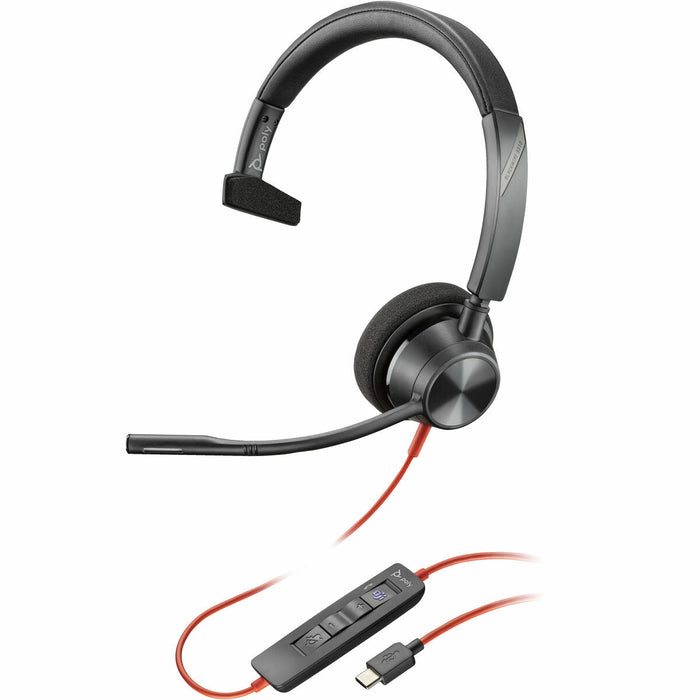HP Poly Blackwire 3310 Monaural Microsoft Teams Certified USB-C Headset +USB-C/A Adapter