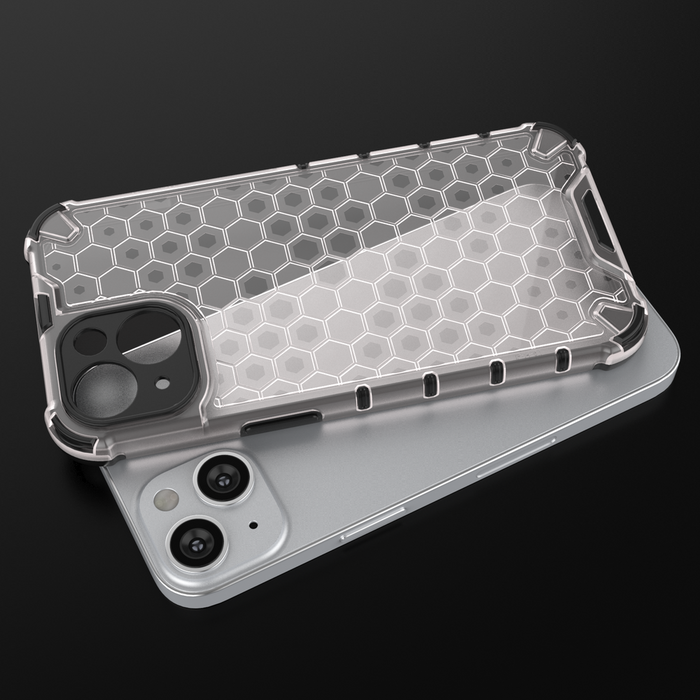 Honeycomb case for iPhone 14 armored hybrid cover blue