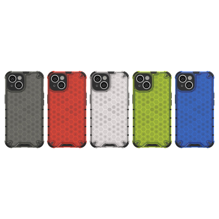 Honeycomb case for iPhone 14 armored hybrid cover blue