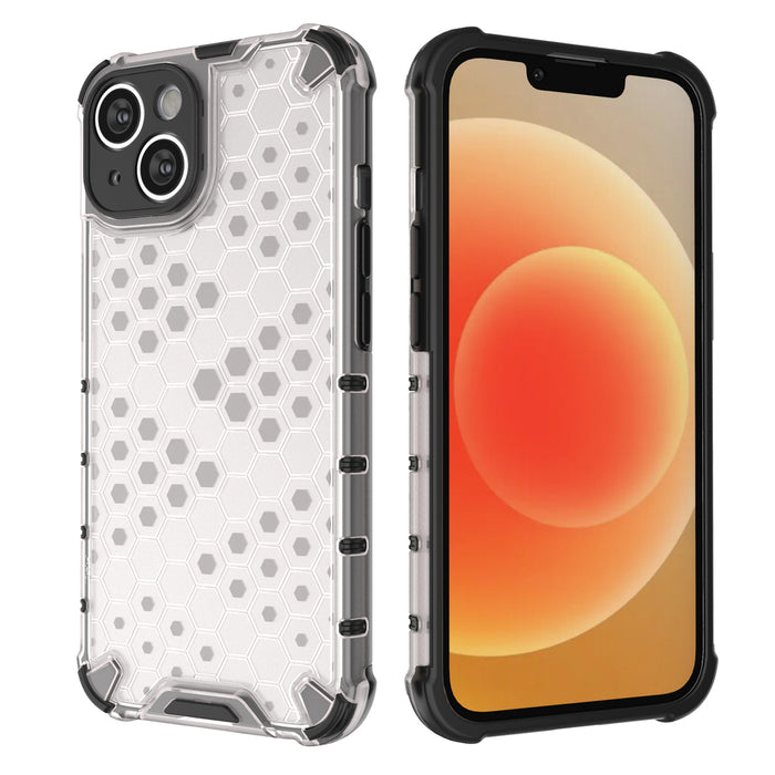 Honeycomb case for iPhone 14 armored hybrid cover blue