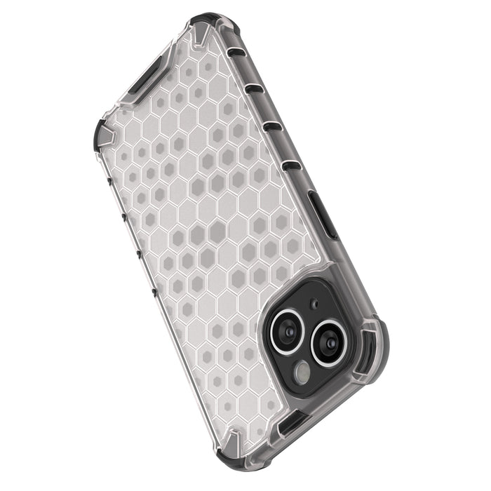Honeycomb case for iPhone 14 armored hybrid cover transparent