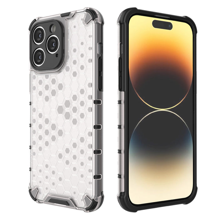 Honeycomb case for iPhone 14 Pro armored hybrid cover blue