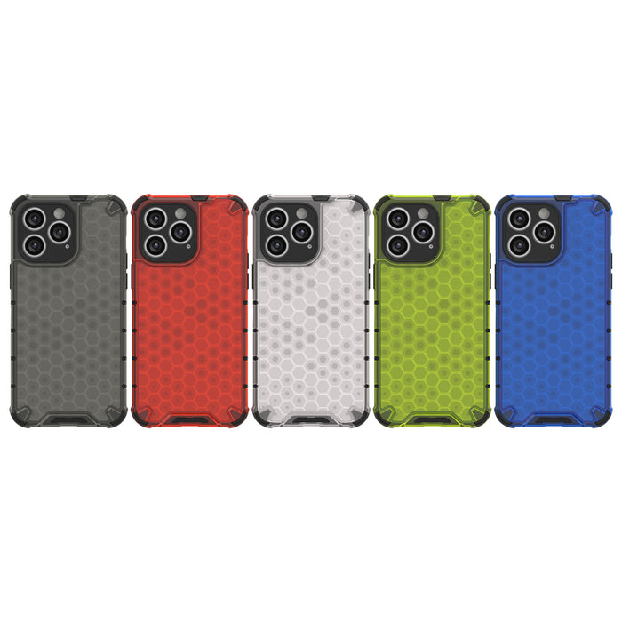 Honeycomb case for iPhone 14 Pro armored hybrid cover transparent