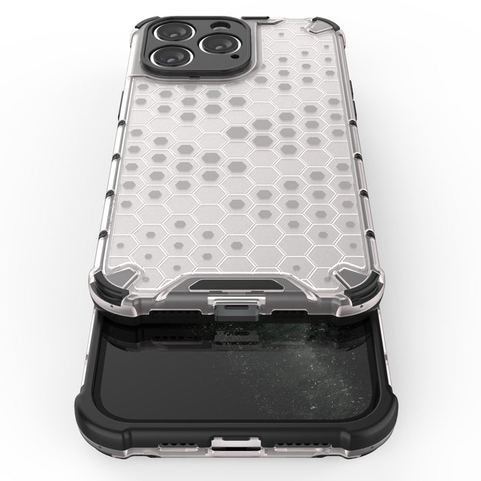 Honeycomb case for iPhone 14 Pro Max armored hybrid cover blue