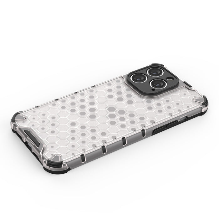 Honeycomb case for iPhone 14 Pro Max armored hybrid cover blue